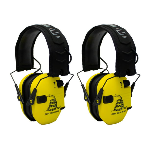 Yellow Don't Tread On Me Walker's Razor Slim Passive Shooting Safety Ear Muffs 